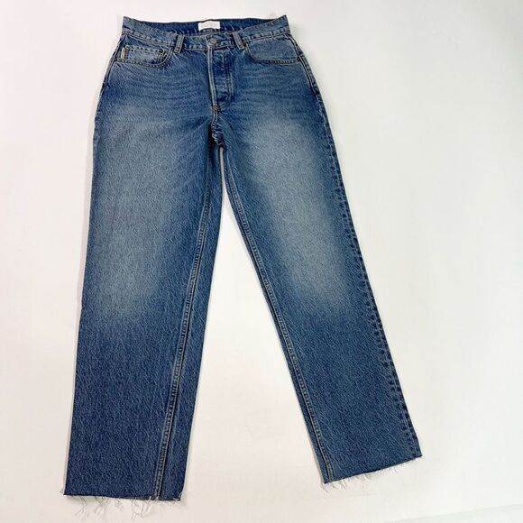 Boyish Jeans Womens 27 Blue Mid-Wash Straight-Leg Mid-Rise Denim - Picture 1 of 12